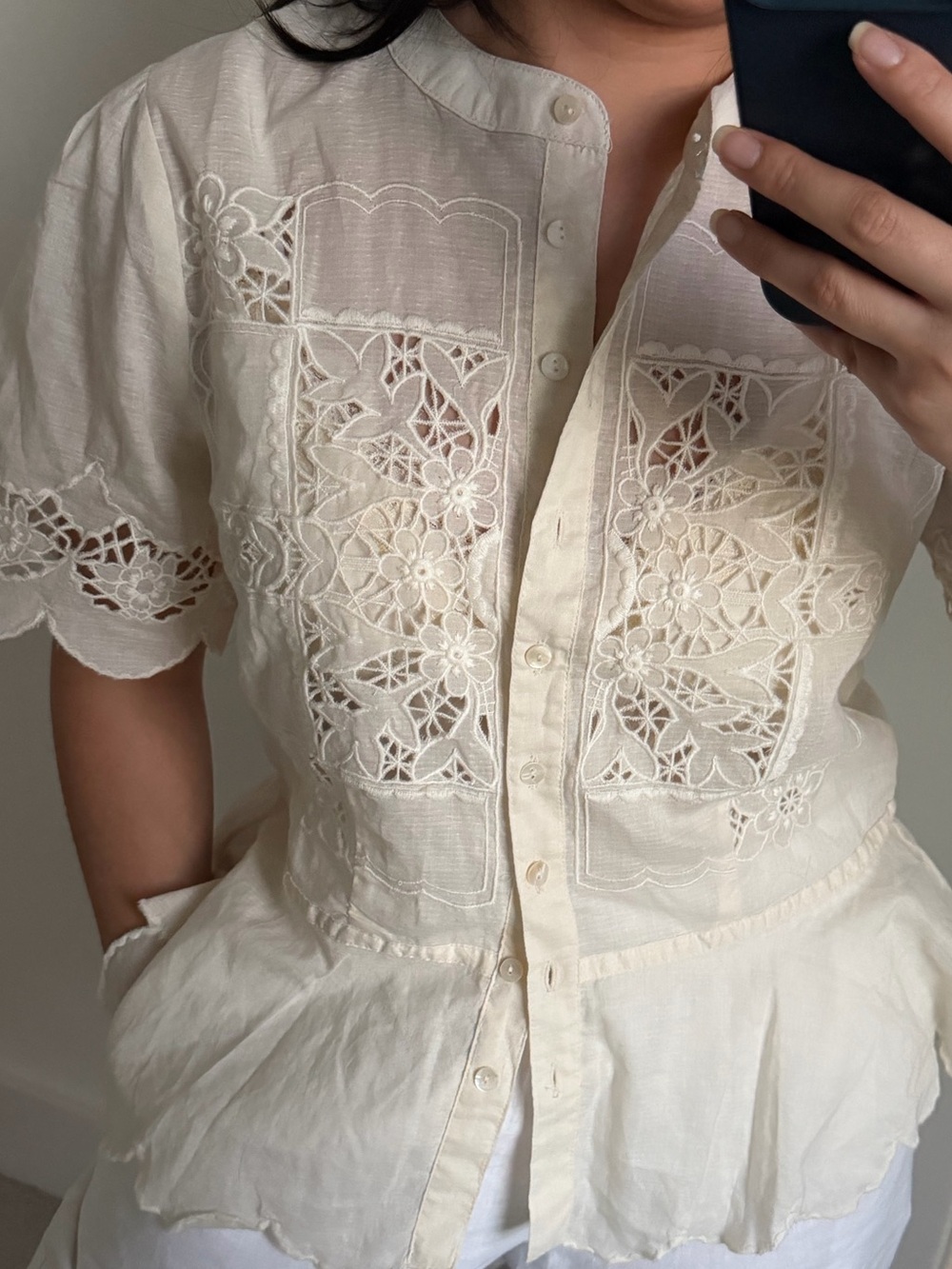 Jennifer & Grace Embroidered Button Up Top